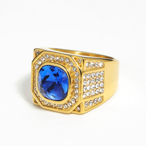 Fabricantes Ventas Directas Europa y los Estados Unidos domenical full Shine hombres anillo de acero de titanio grupo grande inserción ZIRCON Hip- - Product Image 1