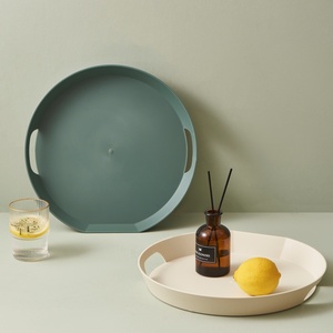 Plateau de service en plastique écologique MONR avec poignée portable, finition givrée, rangement facile, assiette à fruits, couleur personnalisable, plat décoratif moderne - Product Image 5