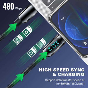 <span class=keywords><strong>Cavo</strong></span> USB C a C da 100W con Display Digitale, Ricarica Rapida 5A, Guscio in Zinco per <span class=keywords><strong>Caricabatterie</strong></span> <span class=keywords><strong>iPhone</strong></span> - Vendita all'Ingrosso - Product Image 3