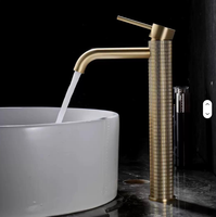 Robinet de lavabo de luxe moderne, monocommande, monotrou, en laiton, mitigeur eau chaude et froide, à poser sur le plan, avec cartouche céramique