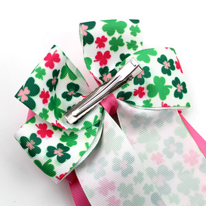 Elegant Kids Flower Bow Hair Accessories Handmade Polyester Irish <strong>Holiday</strong> Valentine's Day Hairpin - Product Image 4