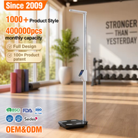 Nouveaux produits OEM ODM, écran LCD, pèse-personne électronique 200 kg, mesure de la taille, mesure complète en ABS, IMC, balance corporelle