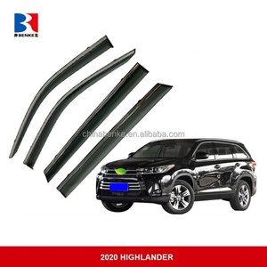 Déflecteurs de vent pour vitres de voiture Toyota HIGHLANDER 2015-2020, pare-pluie, visières de fenêtre, en PC avec acier inoxydable - Product Image 3