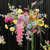 Chemin de Table de Mariage « Jardin de Monet » Personnalisé Fait Main, Arrangements Floraux Artificiels Colorés pour Allées de Pâques et d'Halloween