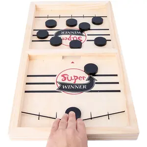 Fabriek Aangepaste Tafel Hockey Speelgoed Ouder-kind Interactief Catapult Eject Spel Schaken Snelle Sling Puck Wood Board Game