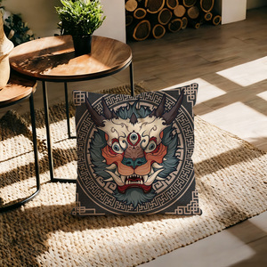 Fodera per <span class=keywords><strong>cuscino</strong></span> da divano con stampa fronte-retro a tema <span class=keywords><strong>Unicorno</strong></span> Giapponese, <span class=keywords><strong>federa</strong></span> decorativa quadrata per cuscini da camera - Product Image 2