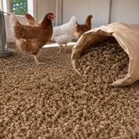 Prix d'usine, granulés de biomasse bois hautement absorbants utilisés pour l'élevage de volailles