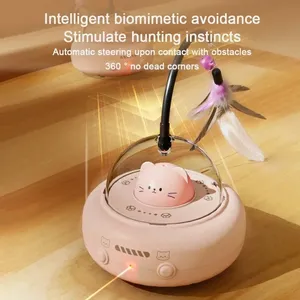 Intelligent Plastic Cat Toy Red Dot Laser <b>Rainbow</b> <b>Light</b> Obstacle Avoidance USB Charging Automatic Standby Bionic Cat Teaser - Product Image 6