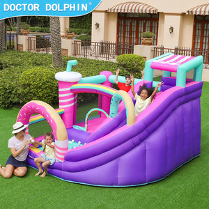 Castillo inflable de delfines para niños pequeños con tobogán hinchable para uso doméstico - Product Image 3