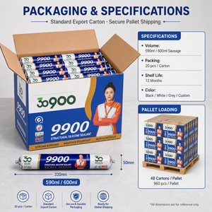 Sellador de <span class=keywords><strong>Silicona</strong></span> Neutro 9900, Pegamento de <span class=keywords><strong>Silicona</strong></span> para Ventanas y Puertas, Acristalamiento, Marcos de Aluminio, Resistente a la Intemperie, Cartucho, Venta al por Mayor - Product Image 2