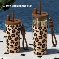 Tumbler Stainless Steel 700ml Custom Murah Grosir, Sedotan Lipat, Gagang, Terisolasi, Tahan Panas 6-12 Jam, Modern SSPH