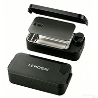 Kotak Makan Siang Stainless Steel 304 Desain Plug-in, Portable untuk Pekerja Kantoran, Dapat Diisi Ulang via USB, Kompatibel dengan Mobil, Kapasitas 1 Liter