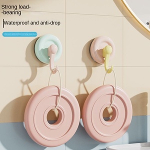 Snoepkleurige Keuken En Badkamer Aan De Muur Gemonteerde Haak Sterke Dragende Punch-Vrije Multifunctionele Plastic Zuignap - Product Image 2