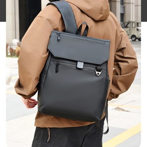 Laptop <b>Backpack</b> For Men Gray And <b>Black</b> Waterproof Large Capacity Business Travel Commuting Shoulder Straps Solid Color Spring - Product Image 1
