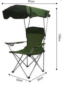 Chaise de plage, de <span class=keywords><strong>camping</strong></span> et de pêche pliable, légère, personnalisable avec logo, pour l'extérieur, avec auvent - Product Image 4