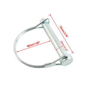 Goupille de remorquage de type D 10 mm x 70 mm à tête cylindrique, à ressort, avec chaîne de sécurité pour usage général - Product Image 1