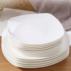8 pouces 10.5 pouces assiettes de service en céramique vaisselle de cuisine en porcelaine pour le dîner assiettes en céramique blanche pour assiettes de restaurant