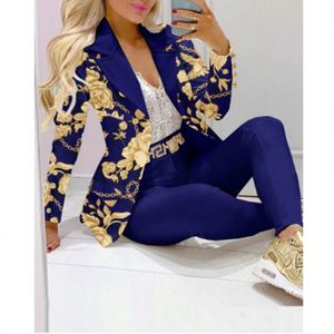 Conjunto de Blazer de Manga Larga para Otoño, <span class=keywords><strong>Traje</strong></span> de Negocios para Mujer, Conjunto de Dos Piezas de Pantalones para Oficina, Trajes de Dos Piezas para Mujer - Product Image 3