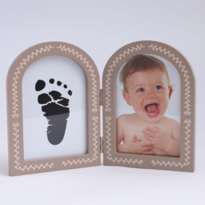 Cadre photo pliable en bois cintré pour empreintes de bébé, cadre souvenir pour empreintes de mains <span class=keywords><strong>et</strong></span> de pieds de nouveau-né, décoration de table - Product Image 2