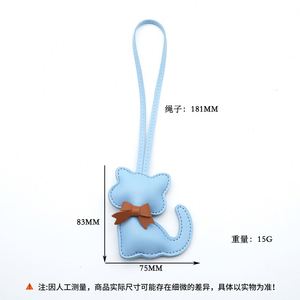 Lindo Llavero de Gato con Lazo, Colgante de Cuero PU para Bolso, Anillo para Llaves de Coche, Adorable Regalo de Animal de Dibujos Animados, Venta al por Mayor Disponible - Product Image 3