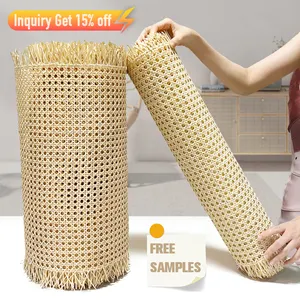 Top Quality Bleached Natural Rattan Cane Webbing Roll Webbing Raw Material Weaving