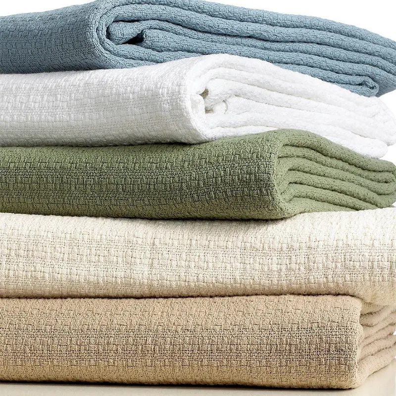 Phần còn lại chăn Reversible 100% cotton dệt kim ném Chăn cho phòng chờ giấc ngủ ngắn thư giãn