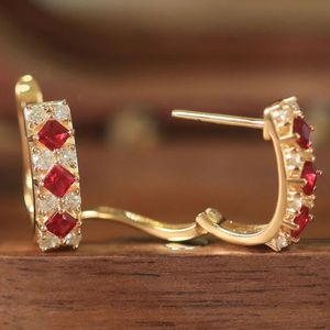 Pendientes de Rubí con Diamantes de 0.36ct y Rubí Natural de 0.55ct, Joyería Fina Xinfly, Nueva Llegada - Product Image 5