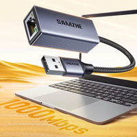 SAMZHE 15cm Adaptor Ethernet Gigabit USB3.0 Berpelindung 1000Mbps RJ45 LAN Jaringan Kabel Tersedia untuk Laptop Windows Mac