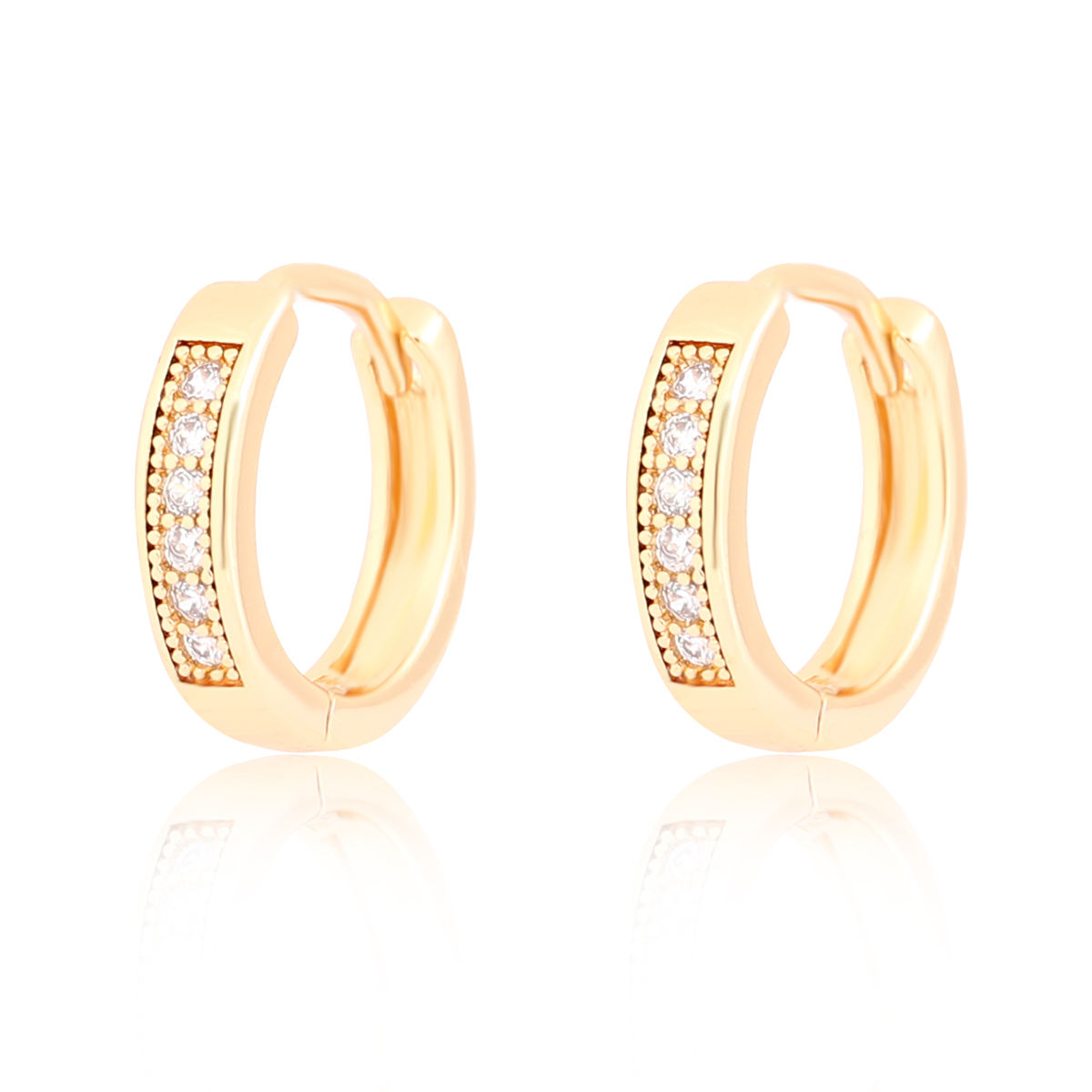 18k Gold Plated Wholesale Simple Small Gold Earrings Woman 2018