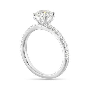 Bague de fiançailles SGARIT certifiée IGI avec diamant de laboratoire de 3 carats pour femme, bague en or blanc 14 carats avec pierres latérales, bague de mariage - Product Image 2
