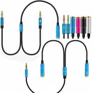 1 Để 2 Phổ 35Cm 3.5Mm Stereo Âm Thanh 2 Nam Để Nữ Tai Nghe Mic Y Splitter Cable Adapter Kết Nối Cho Máy Tính Xách Tay PC - Product Image 1