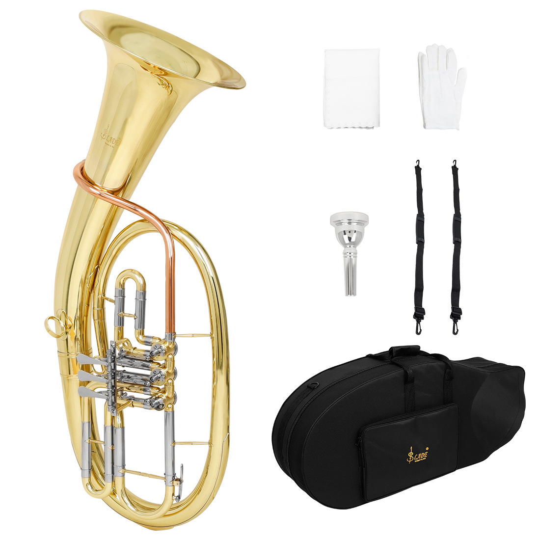 Color bronce fosforado [corneta de tenor de llave plana de tres teclas]