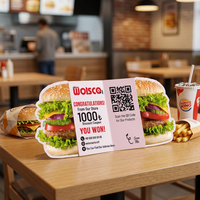 Tarjetas de Visita Plegables con Forma de Hamburguesa, Diseño Personalizado, Código QR, Tarjetas 3D Pop-up, Marketing Creativo