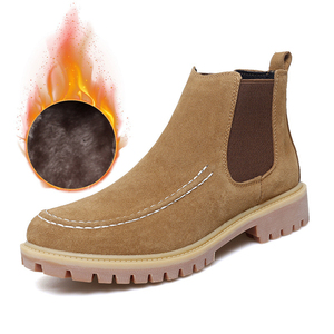 Botas Chelsea de Moda en <span class=keywords><strong>Azul</strong></span> <span class=keywords><strong>Marino</strong></span>, Cuero de Gamuza con Costuras Blancas en Contraste, Suela Resistente, Calzado para Caminar en la Nieve de Invierno para <span class=keywords><strong>Hombre</strong></span> - Product Image 5