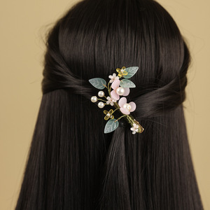 Nouvelles pinces à cheveux Hanfu pour enfants de style ancien, épingles à cheveux traditionnelles pour filles, en cristal, faites à la main, design original, <span class=keywords><strong>boucle</strong></span> de paix XuZhou - Product Image 4
