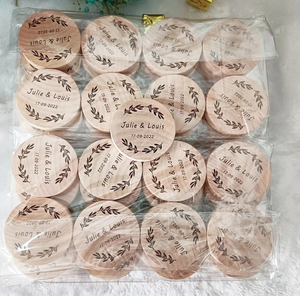 Abridor de Botellas Redondo de Madera de Haya, Disco de Madera Maciza, Adorno Navideño, Imán para Refrigerador, Grabado Láser - Product Image 6