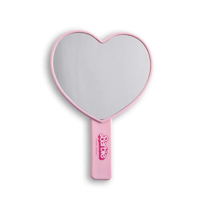 Label pribadi ABS warna merah muda hadiah putri perempuan cermin Travel riasan genggam lucu