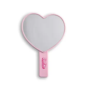 Private Label ABS Pink Color Princess Girl's Gift Cute Handheld Makeup Travel Mirror