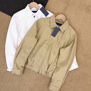Blouson Bomber Zippé à Capuche Coupe-Vent Oversize Vintage Gris en Polyester/Coton, Style Décontracté de Luxe, Collection Hiver 2026 - Product Image 4