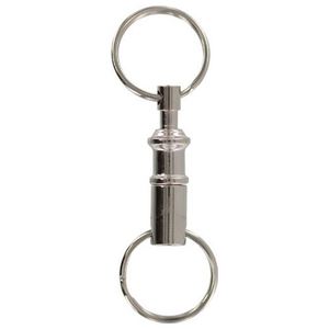 2pcs Quick Release Stainless Steel CNC Machined <b>Dual</b> Detachable Key for Snap <b>Lock</b> Holder Pull-Apart Key Rings - Product Image 2