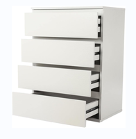 Commodes modernes à 4 tiroirs pour la chambre à coucher, bacs de rangement pour tiroirs, commodes pour placard, blanc
