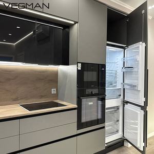 לכה אפור l בצורת ארונות מטבח מודרניים להגדיר ארון - Product Image 6