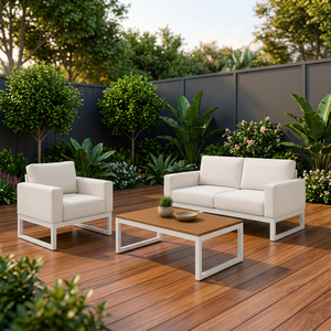 Modern Fabric <b>Sofa</b> <b>Set</b> With Metal Legs And <b>Cushion</b> Back For Living Room - Product Image 3