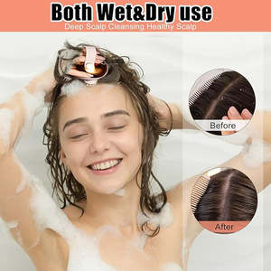 Mini head massage <b>shower</b> <b>brush</b> 4 head scalp electric massager comb scalp massager for head scalp fair grown - Product Image 3