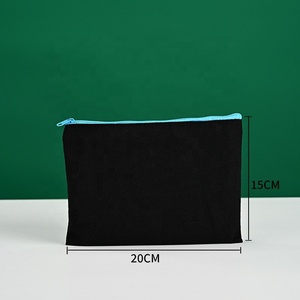 Bolsa de Lona Negra con Cierre, para Manualidades, Bolígrafos, Cosméticos, Multiusos, para Guardar Objetos Personales de Viaje - Product Image 5