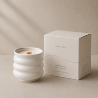 Vente en gros de décorations pour la maison, tasses en céramique personnalisées parfumées, bougies d'aromathérapie, bougies parfumées à la cire de soja, 150 g