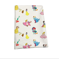 Outlet Pabrik Banyak Putri Kartun Desain Cetak Digital 150gsm Quilting 100% Kain Katun untuk Pakaian Poplin
