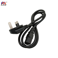 Cable de Alimentación CA de 3 Pines Estándar del Reino Unido, Fabricado en China, con Conector C13 para PC, Enchufe Eléctrico con Clavija del Reino Unido