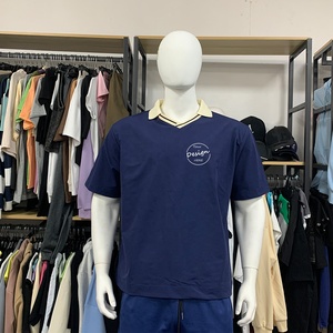 JL2569C مخصص للوزن الثقيل تيشيرتات للرجال كبيرة الحجم بولو رقبة V Gsm تي شيرت قطني قصير للرجال - Product Image 5