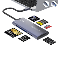 Lecteur de cartes externe pour ordinateur portable JCR004 6 en 1 3.0 SPEED Type-C/USB avec prise en charge de plusieurs cartes